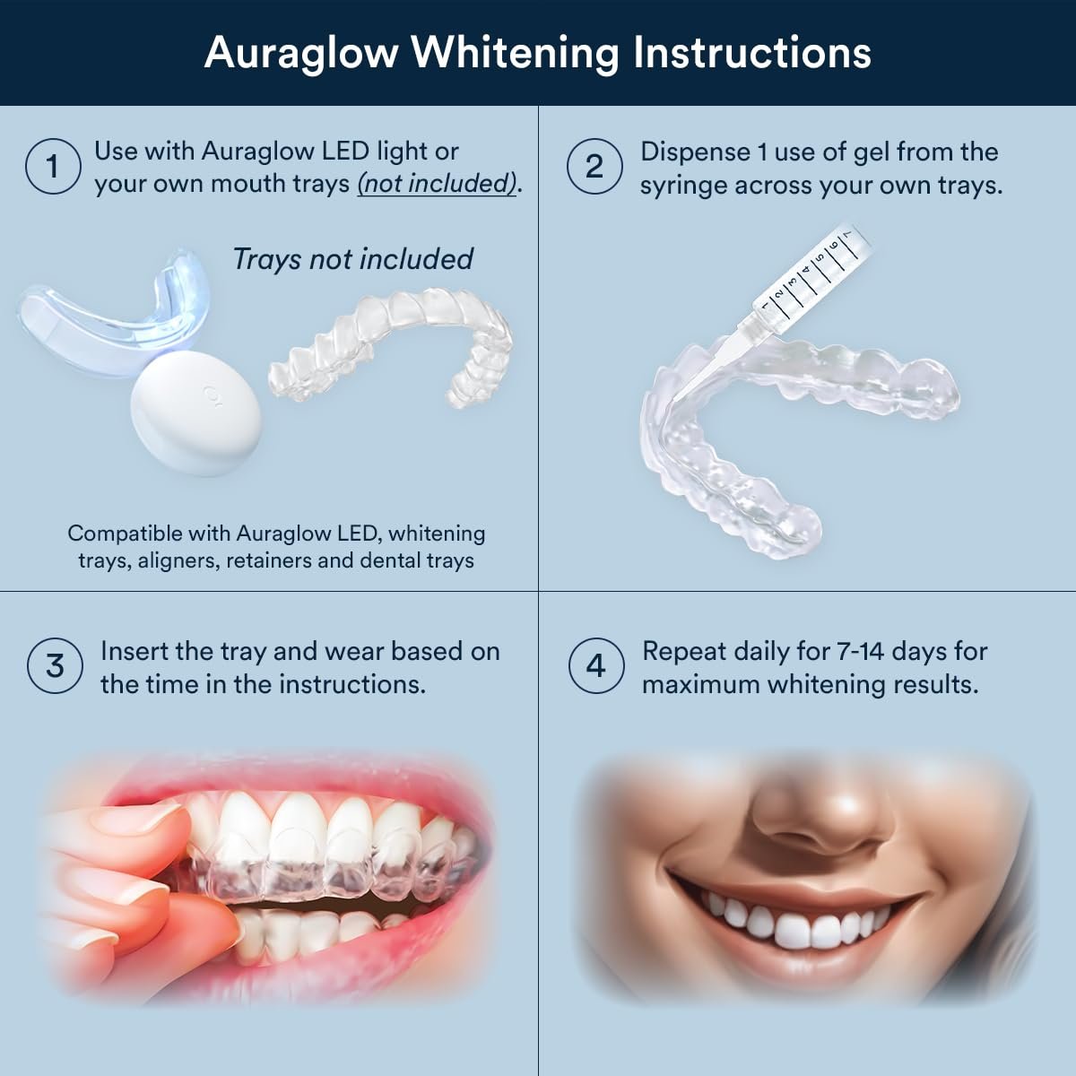 Auraglow Teeth Whitening Kit with LED Light Auraglow Teeth Whitening Kit with LED Light - Image 8