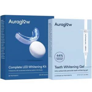 Auraglow Teeth Whitening Kit with LED Light